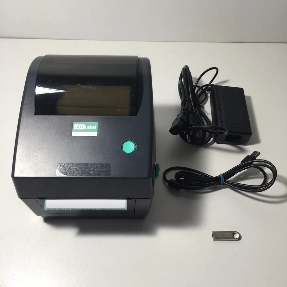 Thermal Label Printer - Dark Gray with Teal Accents